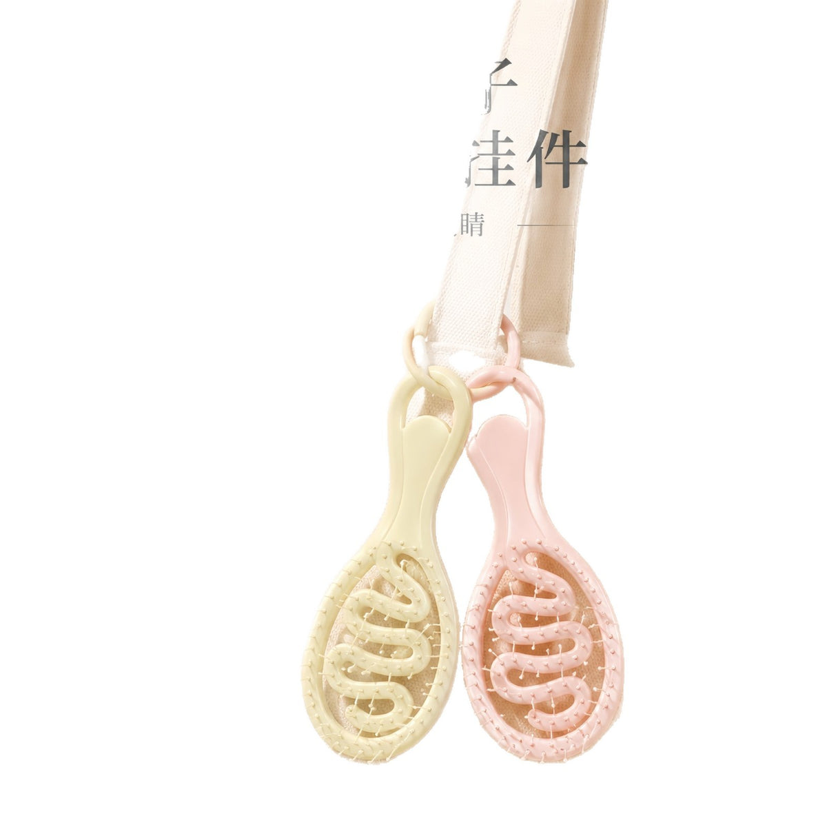 Mini hollow-out ribbed comb keychain, portable travel elastic comb, student scalp massage styling comb - image 5