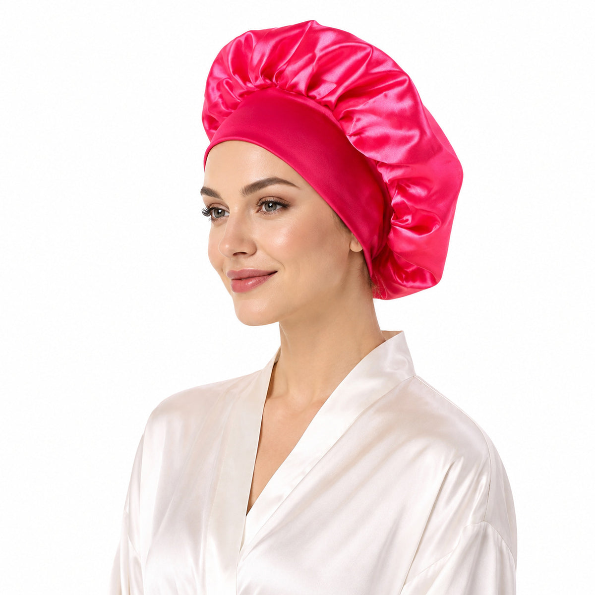 Large Bow Satin Hair Protection Cap for Women, Anti-Frizz Sleep Hair Wrap, Cross-Border In-Stock, Wide-Brim, Multiple Colors Available - image 1