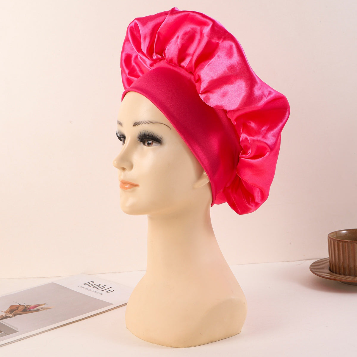 Large Bow Satin Hair Protection Cap for Women, Anti-Frizz Sleep Hair Wrap, Cross-Border In-Stock, Wide-Brim, Multiple Colors Available - image 3
