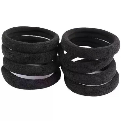 Amazon black high-elasticity hair tie towel hair band 4CM seamless hair rope Korean style elastic hair accessory for women wholesale - image 3