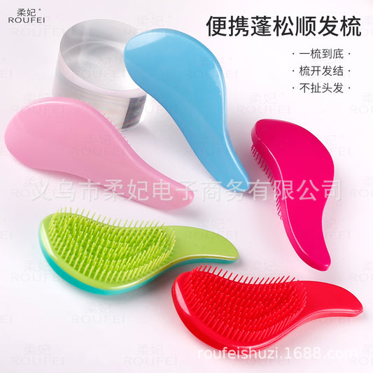 Small TT comb, colorful, tangle-free, smooth hair comb, anti-static, hair styling and curling comb, cross-border princess comb, wig attachment comb - image 1