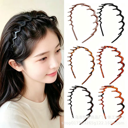 Wavy toothed headband for women, anti-slip high crown headband, versatile hair accessory for going out - image 1