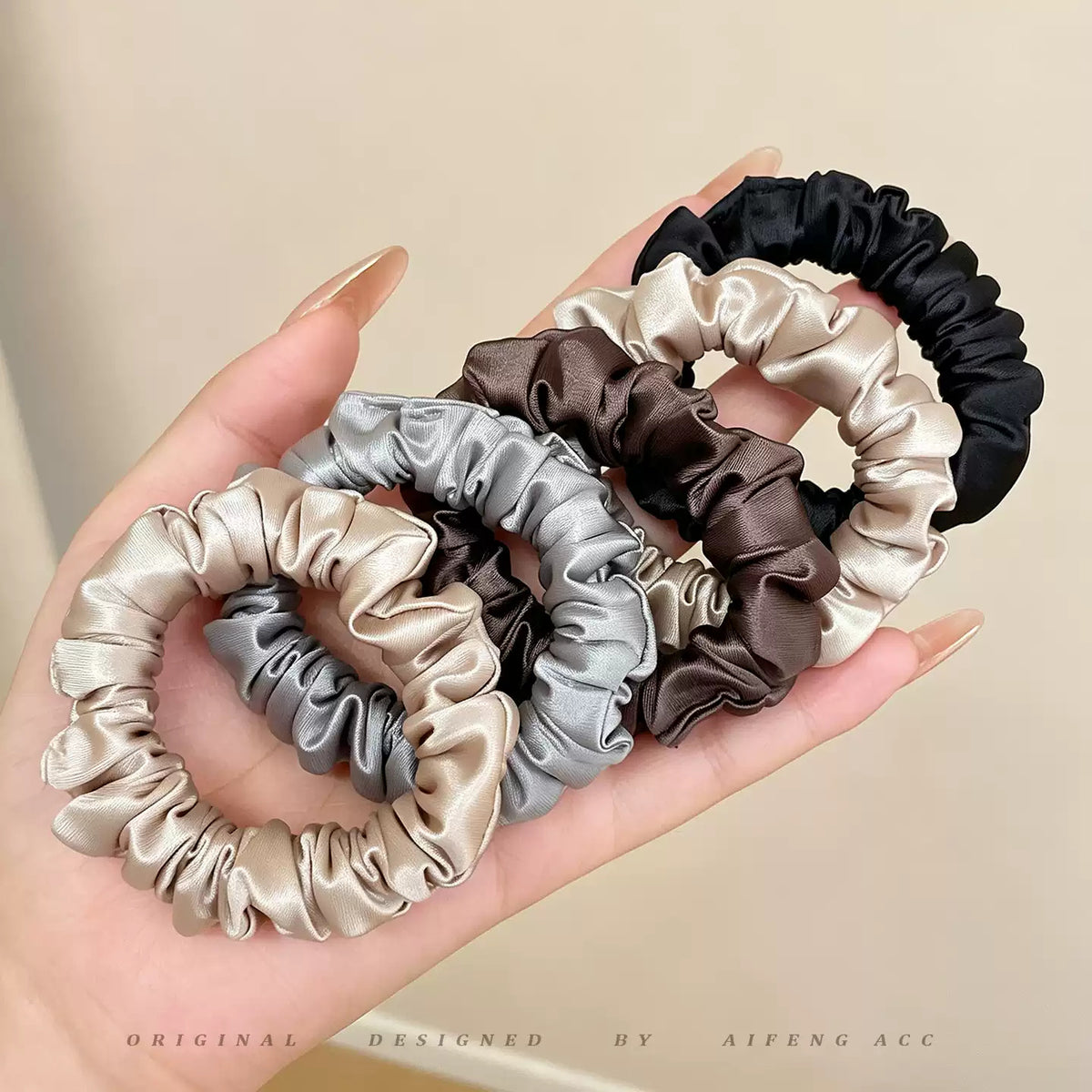 Korean-style silk scrunchie for women, high-end bun and ponytail hair tie, high-elasticity rubber band that doesn't damage hair, hair accessory - image 2