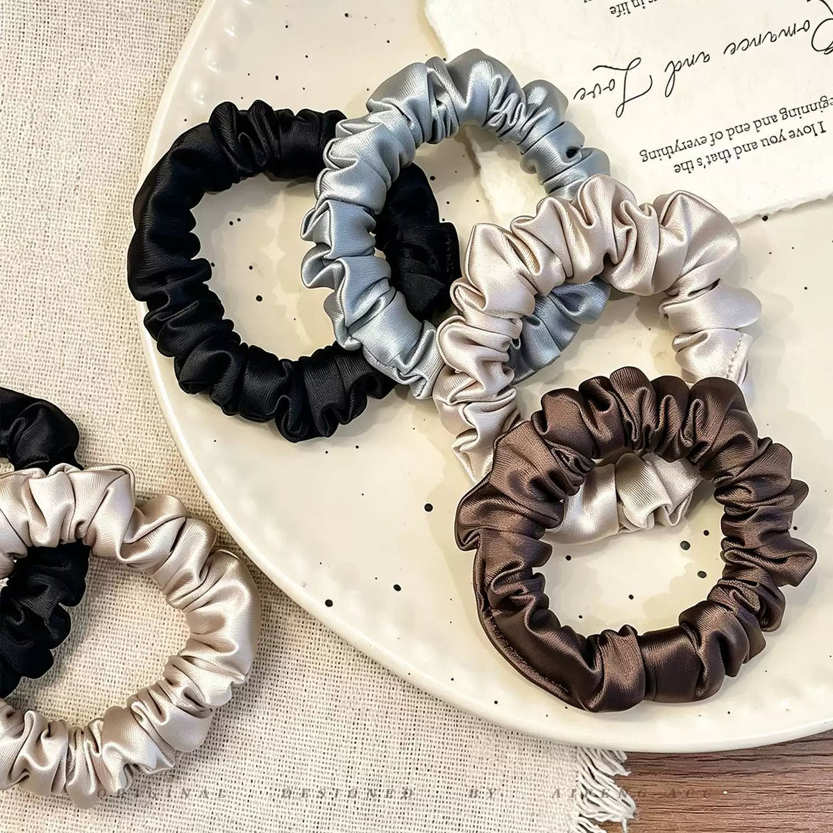 Korean-style silk scrunchie for women, high-end bun and ponytail hair tie, high-elasticity rubber band that doesn't damage hair, hair accessory - image 3