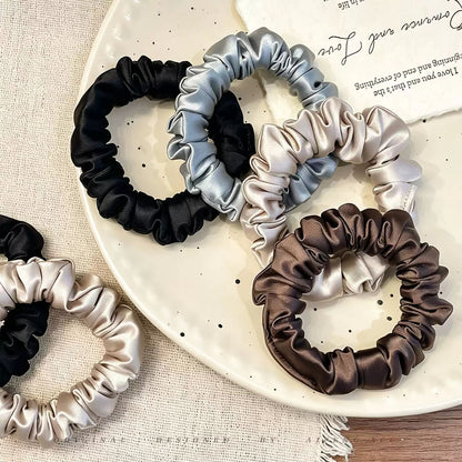 Korean-style silk scrunchie for women, high-end bun and ponytail hair tie, high-elasticity rubber band that doesn't damage hair, hair accessory - image 3