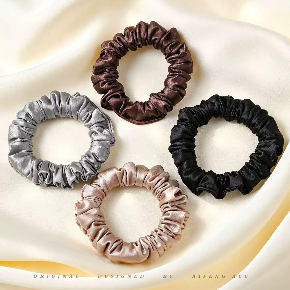 Korean-style silk scrunchie for women, high-end bun and ponytail hair tie, high-elasticity rubber band that doesn't damage hair, hair accessory - image 4