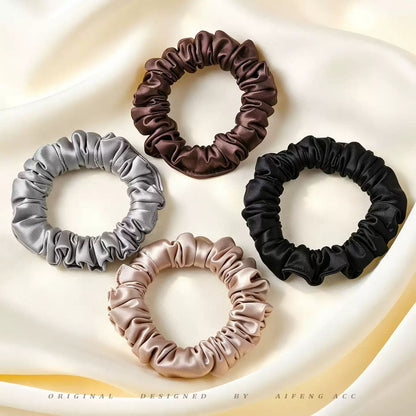 Korean-style silk scrunchie for women, high-end bun and ponytail hair tie, high-elasticity rubber band that doesn't damage hair, hair accessory - image 4