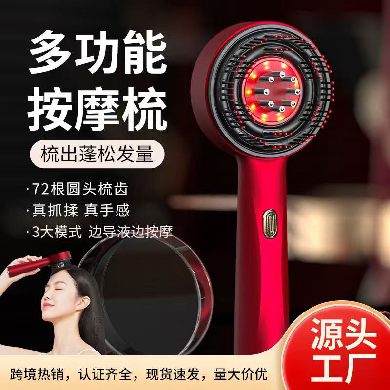 Popular electric massage comb for home use, scalp liquid-conducting comb, red light anti-hair loss hair care and nourishing comb, multifunctional massage comb - image 2