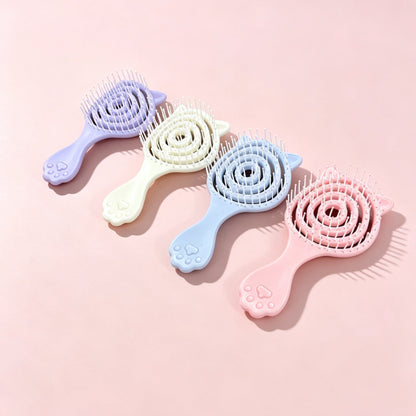 Cross-border export small cat ear bag comb, fluffy hair comb, anti-knot hair massage comb, travel comb - image 1