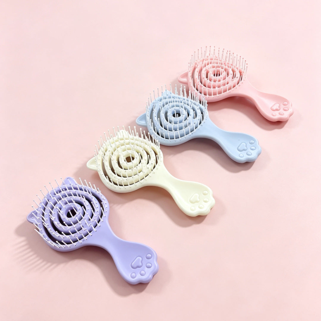Cross-border export small cat ear bag comb, fluffy hair comb, anti-knot hair massage comb, travel comb - image 2