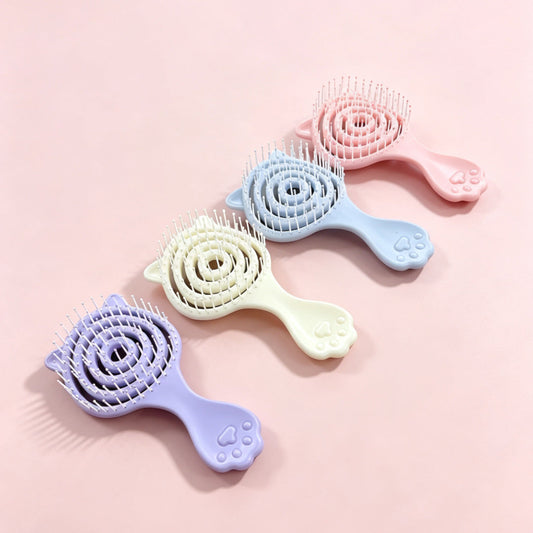 Cross-border export small cat ear bag comb, fluffy hair comb, anti-knot hair massage comb, travel comb - image 2