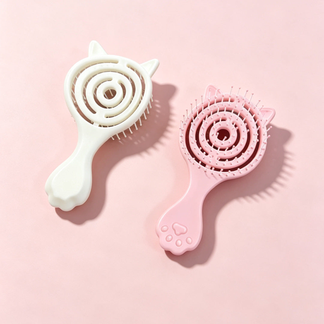 Cross-border export small cat ear bag comb, fluffy hair comb, anti-knot hair massage comb, travel comb - image 3