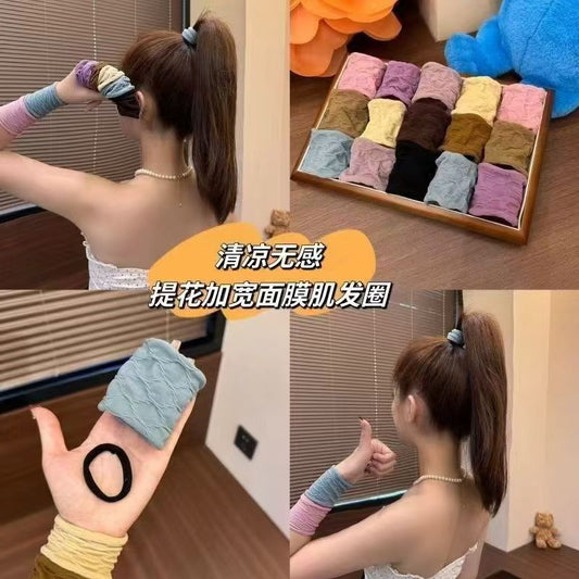 New summer facial mask elastic hair band, does not damage hair, ultra-wide headband, women's hair accessory - image 1