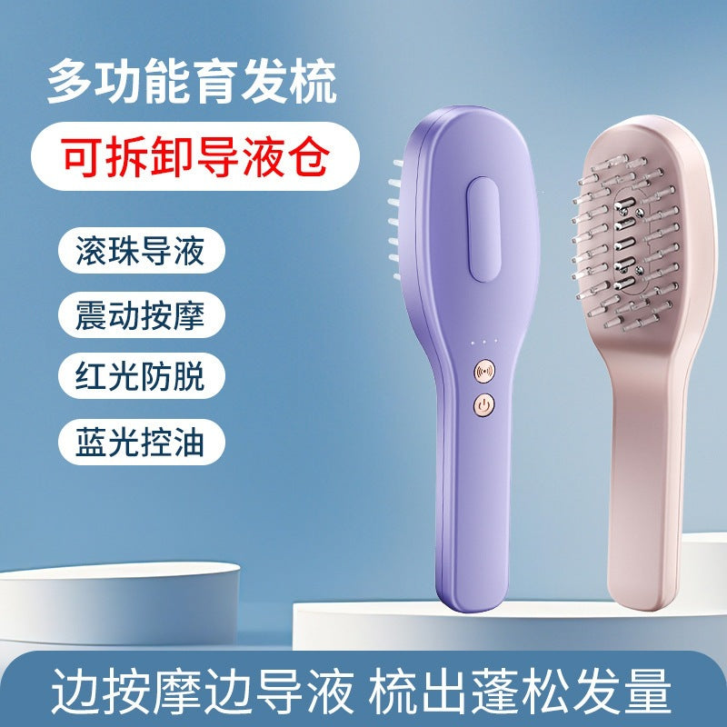 Cross-border electric scalp applicator for hair growth, hair growth serum infusion, blue and red light therapy, micro-current massage comb - image 1