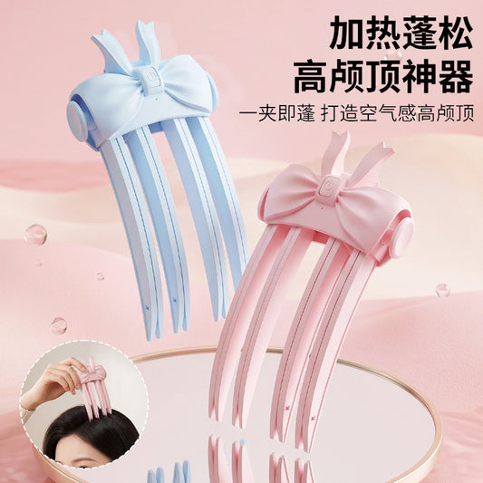 Cross-border high-crown magic tool, heated hair root volumizing clip, for thin and flat hair, heightening and styling clip, wireless charging - image 1
