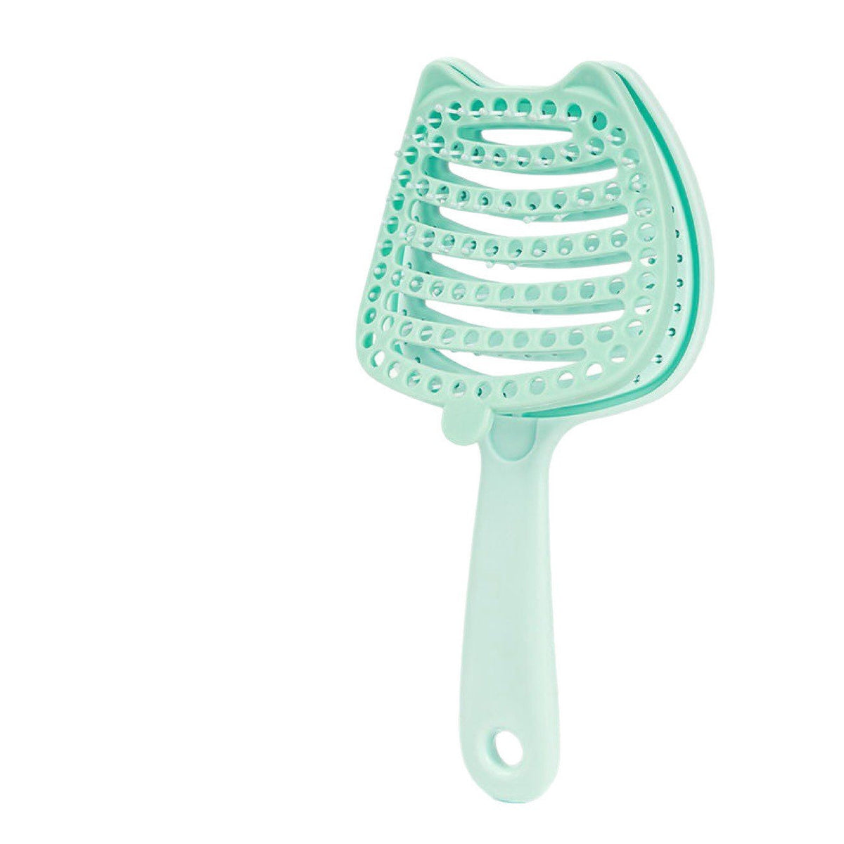 Cat-face ribbed comb, hollowed-out, portable, volumizing, women's high-crown hair styling massage comb, anti-static air cushion comb - image 5