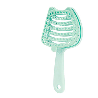 Cat-face ribbed comb, hollowed-out, portable, volumizing, women's high-crown hair styling massage comb, anti-static air cushion comb - image 5