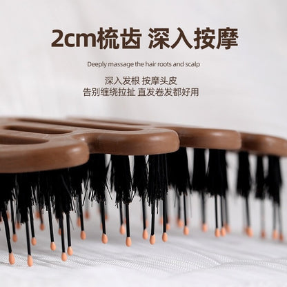 Pinecone bristle hair care comb, fluffy bristle pinecone comb, head massager, anti-static hair smoothing comb, ribbed comb, pinecone comb - image 3