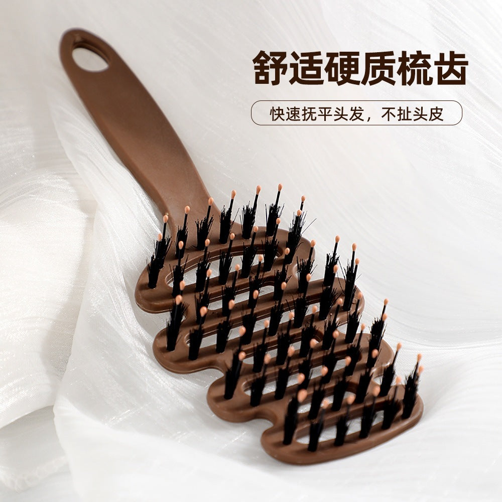 Pinecone bristle hair care comb, fluffy bristle pinecone comb, head massager, anti-static hair smoothing comb, ribbed comb, pinecone comb - image 4