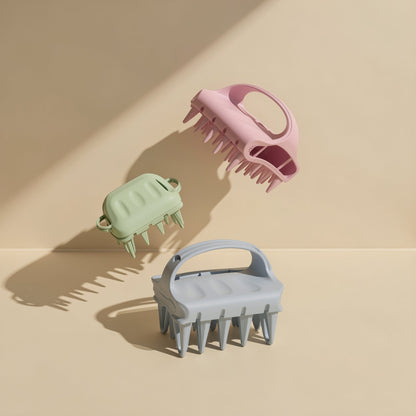 Latherrub silicone shampoo brush with soft teeth