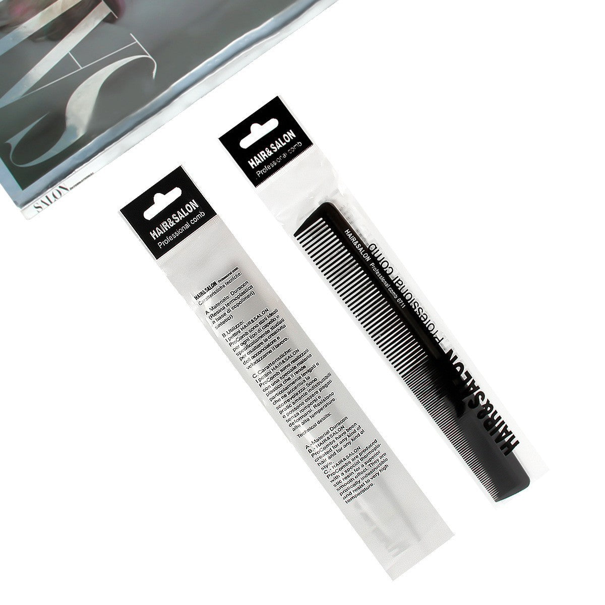 Black Tony&Guy Dual-Purpose Comb, Wide-Tooth Comb, Carbon Fiber Fine-Tooth Comb, Double-Sided Hair Salon Styling Plastic Hair Comb - image 4