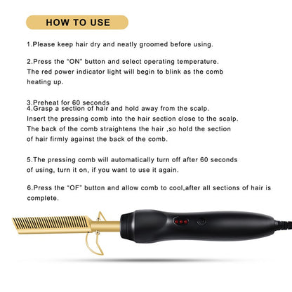 Press Comb Hot Comb Professional Hair Hot Comb Straightener Electric Hot Comb