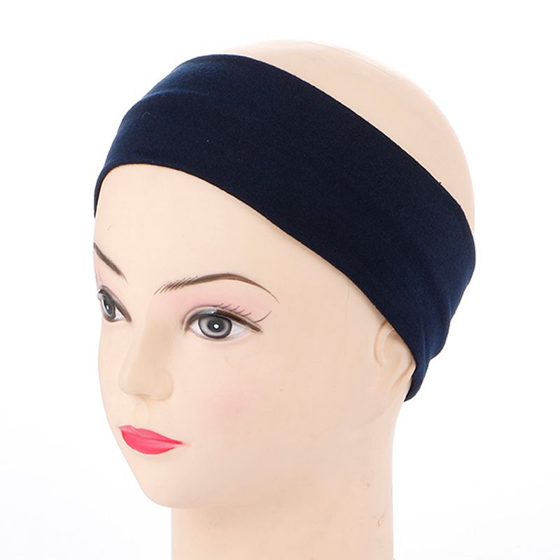 Cross-Border Customizable Logo Cotton Headband Sports Headband Women's Yoga Fitness Sweat-Absorbent Headband Pure Color Elastic Headband - image 3