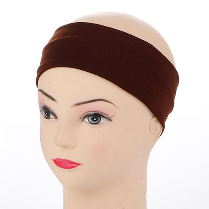 Cross-Border Customizable Logo Cotton Headband Sports Headband Women's Yoga Fitness Sweat-Absorbent Headband Pure Color Elastic Headband - image 4