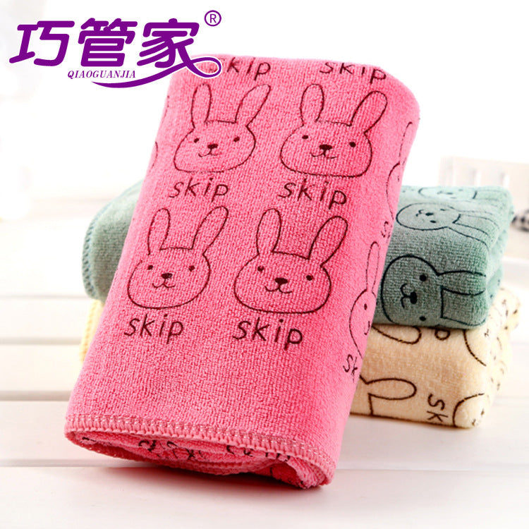 Microfiber polyester brocade cartoon printing absorbent beauty hair drying towel household face towel 105g - image 1