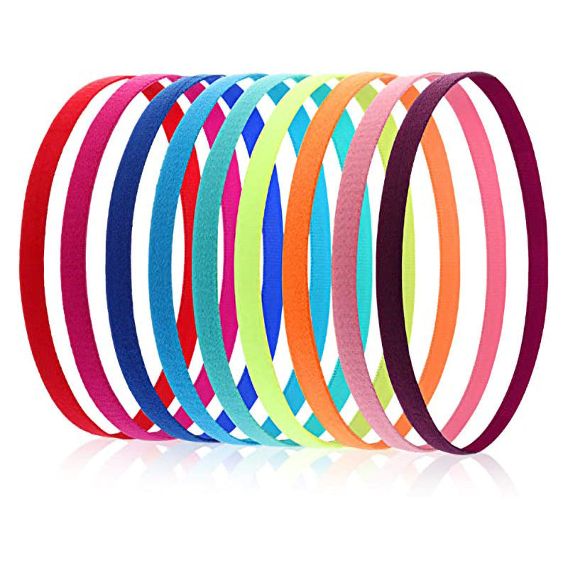European and American Popular Elastic Rope Candy Color Running Headband Football Non-Slip Hair Accessories Sports Yoga Headband Headband - image 4
