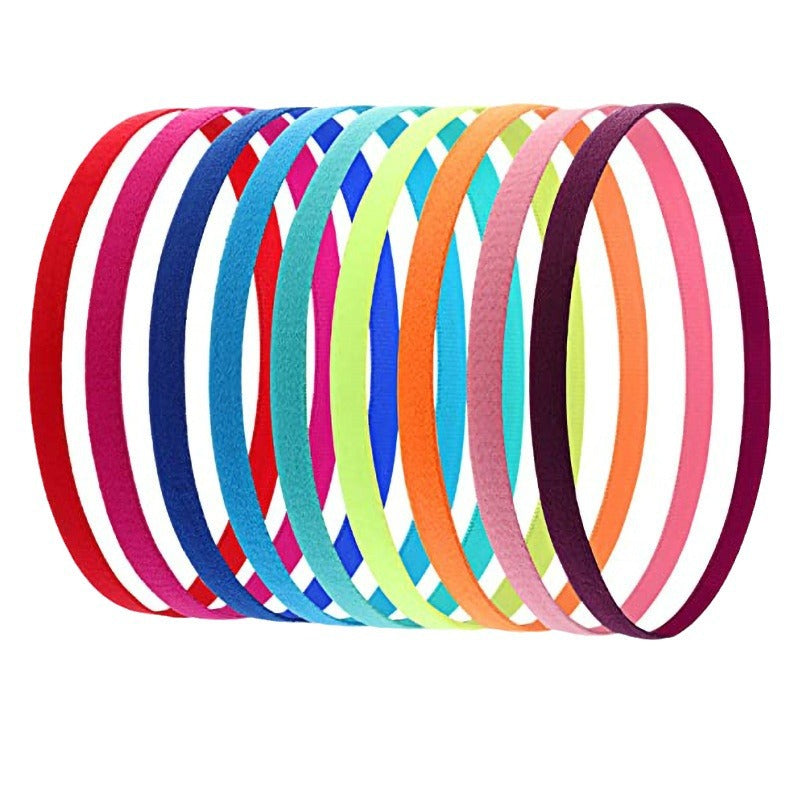 European and American Popular Elastic Rope Candy Color Running Headband Football Non-Slip Hair Accessories Sports Yoga Headband Headband - image 5