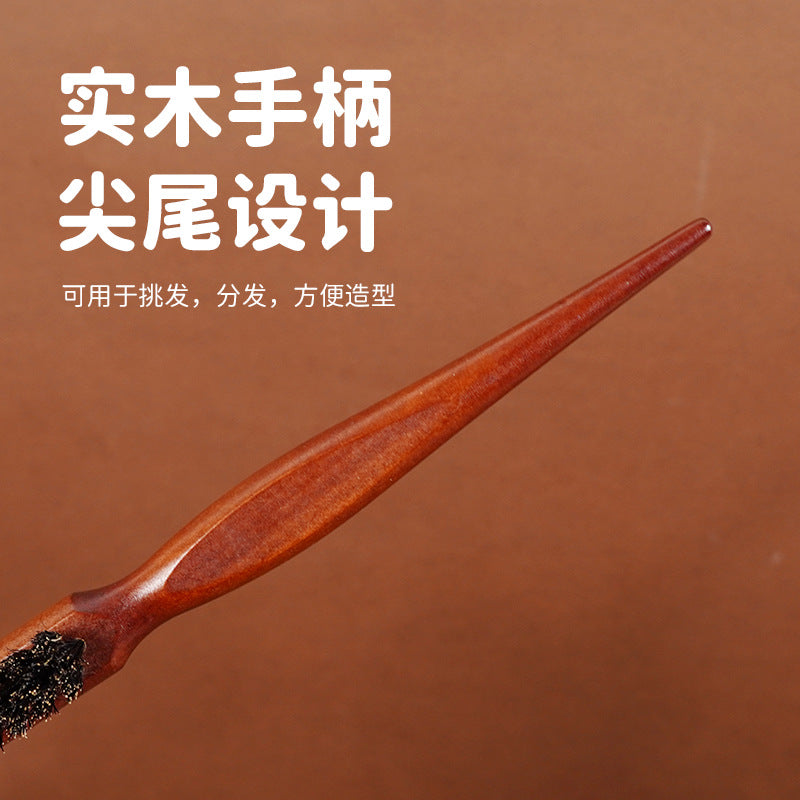 Factory supply bristle hair comb fluffy styling evening comb rosewood three-row hair comb bag hair comb - image 3