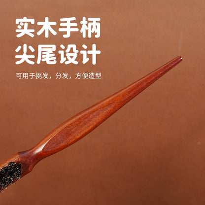 Factory supply bristle hair comb fluffy styling evening comb rosewood three-row hair comb bag hair comb - image 3