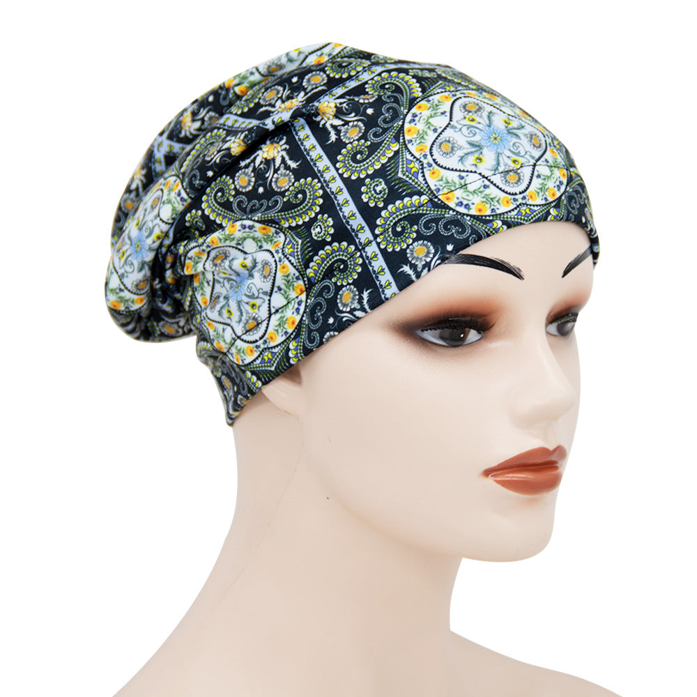 Printed Double-Layer Sleep Cap
