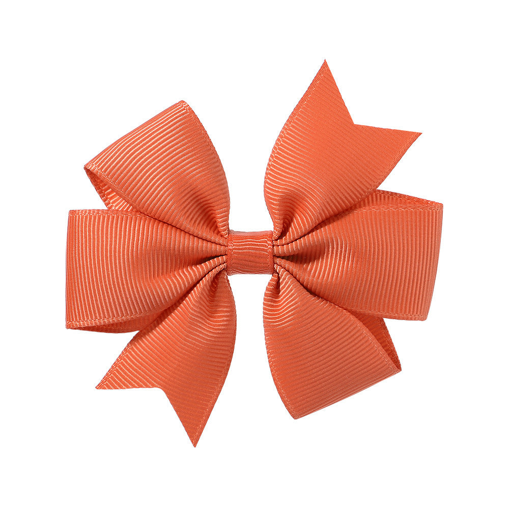 53 Colors Amazon Hot Selling Six-Ear Pure Color Ribbed Fishtail Bow Hairpin Hair Accessories Kidsren's Headwear 564 - image 4