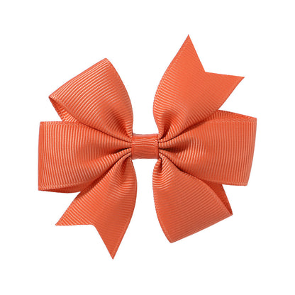53 Colors Amazon Hot Selling Six-Ear Pure Color Ribbed Fishtail Bow Hairpin Hair Accessories Kidsren's Headwear 564 - image 4