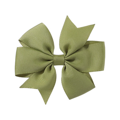 53 Colors Amazon Hot Selling Six-Ear Pure Color Ribbed Fishtail Bow Hairpin Hair Accessories Kidsren's Headwear 564 - image 5
