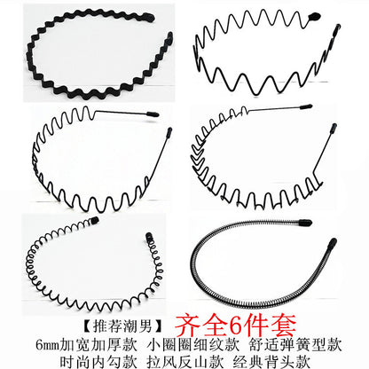 Men's Hair Band Headband South Korea Invisible Sports Trendy Simple Korean Style Back Hair Grotto Wave Hair Clips Headwear Headband - image 1