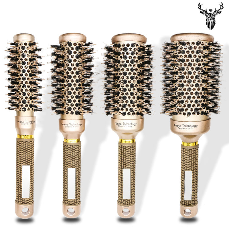 Cylinder Curly Roll Comb Professional Modeling 4-piece Set Bristle Comb Thermal Conductive Air Aluminum Tube Ceramic Roll Comb Hair Comb - image 2