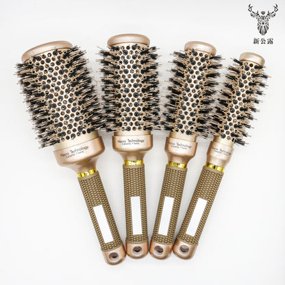 Cylinder Curly Roll Comb Professional Modeling 4-piece Set Bristle Comb Thermal Conductive Air Aluminum Tube Ceramic Roll Comb Hair Comb - image 3