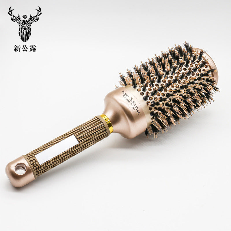 Cylinder Curly Roll Comb Professional Modeling 4-piece Set Bristle Comb Thermal Conductive Air Aluminum Tube Ceramic Roll Comb Hair Comb - image 5