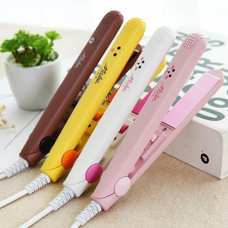 Mini hair straightener hair curling rod straight curling dual-purpose splint hair iron hairdresser bangs inner buckle electric curling rod straight plate clip - image 1