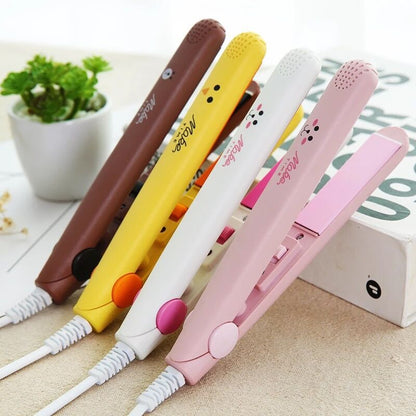 Mini hair straightener hair curling rod straight curling dual-purpose splint hair iron hairdresser bangs inner buckle electric curling rod straight plate clip - image 1