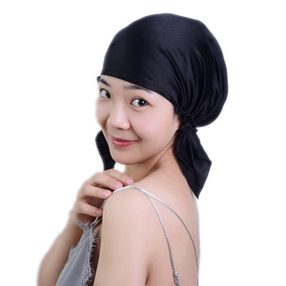 Silk Nightcap Mulberry Silk Silk Shower Cap Women's Long Hair Silk Cap Silk Hat Home Silk Shower Cap - image 5