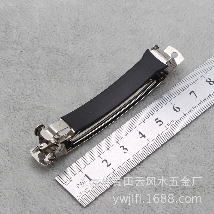 8CM leather spring clip manufacturer South Korea Guangzhou exquisite hairpin hairpin accessories steel clip hair accessories - image 2