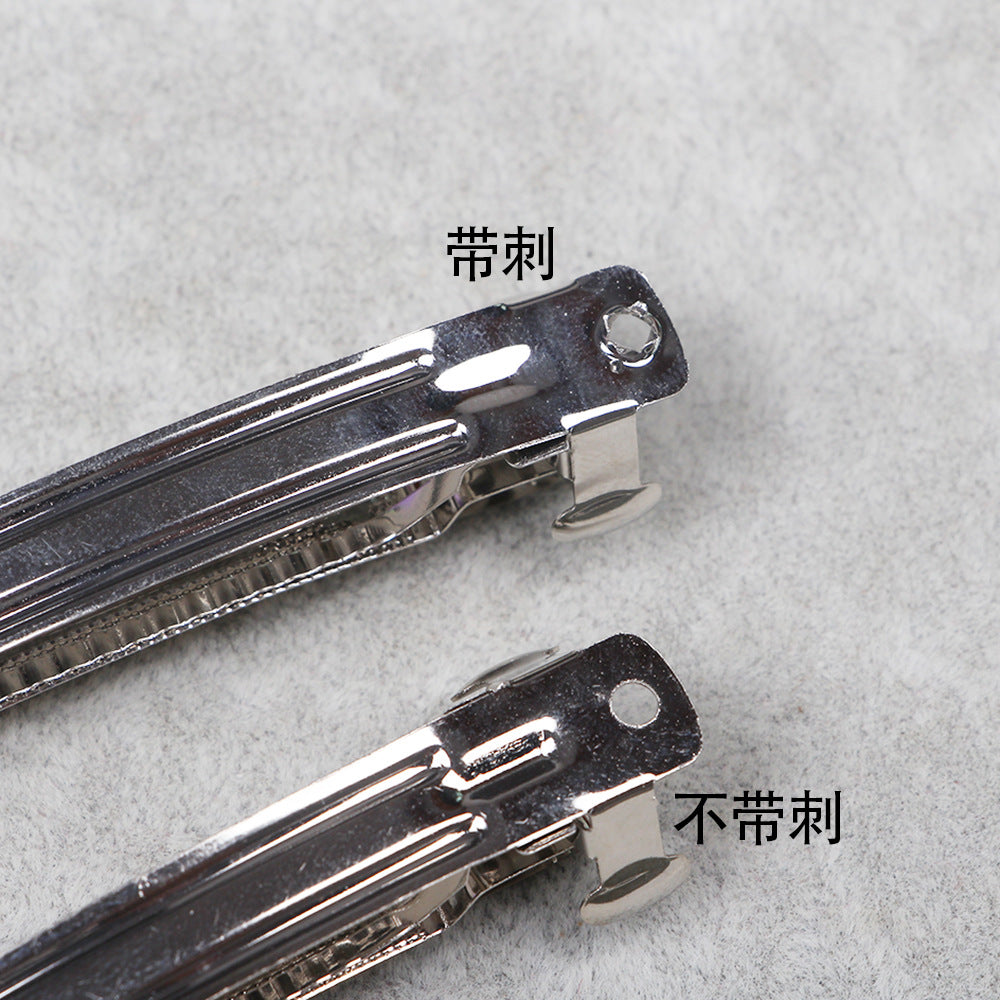 8CM leather spring clip manufacturer South Korea Guangzhou exquisite hairpin hairpin accessories steel clip hair accessories - image 4