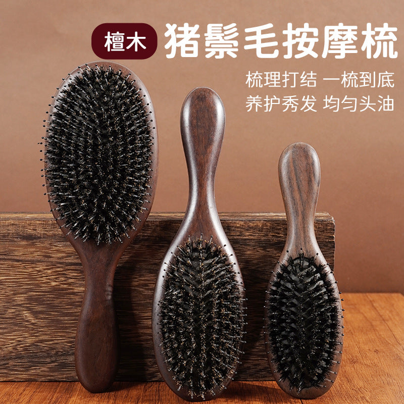 Ebony Bristle Comb Straight Hair Bag Comb Hair Massage Comb Air Cushion Big Board Comb Hair Tools - image 1