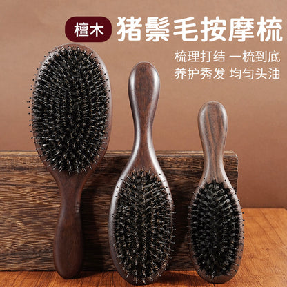 Ebony Bristle Comb Straight Hair Bag Comb Hair Massage Comb Air Cushion Big Board Comb Hair Tools - image 1