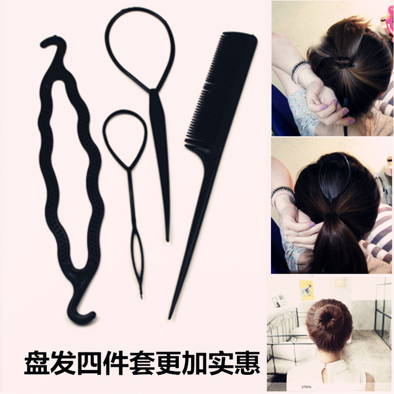 Children's hair curler hair dresser hair cutting sleeve binding comb braid hair ball head Lazy styling tool hair pull pin - image 1