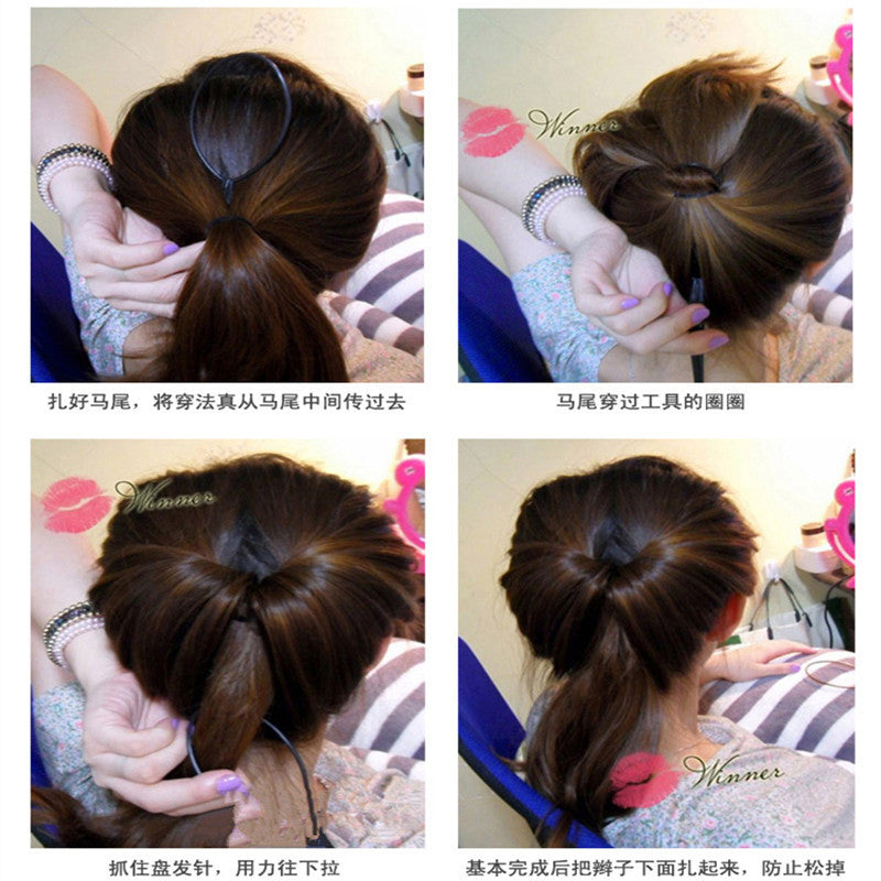 Children's hair curler hair dresser hair cutting sleeve binding comb braid hair ball head Lazy styling tool hair pull pin - image 4
